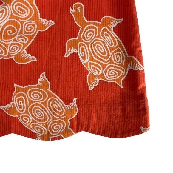 LILLY PULITZER WHITE LABEL Y2K SEA TURTLE SEERSUCKER SCALLOP HEM MINI SKIRT - Picture 5 of 13